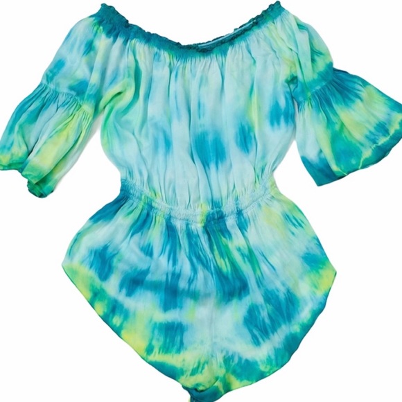 Boho Soul Off the Shoulder Jumpsuit Romper Size L - Picture 4 of 10